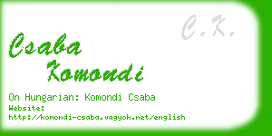 csaba komondi business card